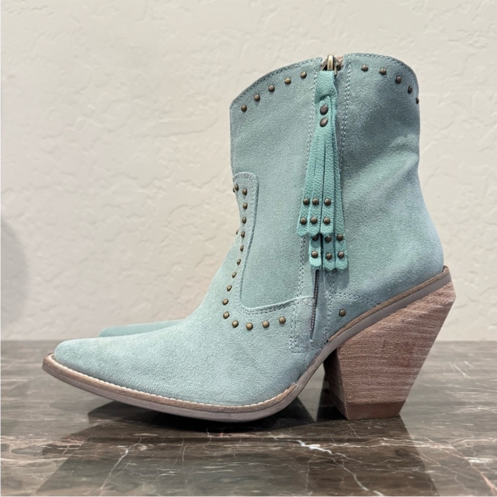 NEW Dingo Classy N Sassy Studded Suede Leather Western Booties - Picture 2 of 6